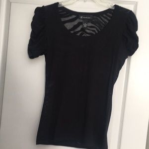 INC Sheer Black Short Sleeve T-shirt. M